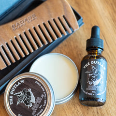 Mens Beard Care Kit including Beard Oil, Beard Balm and a Beard Comb to shape and style your beard